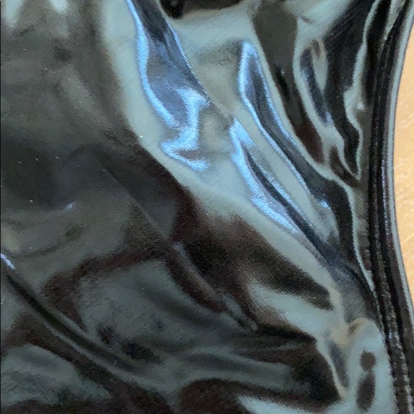 Silver snake skin/ black leather monokini - Picture 5 of 10